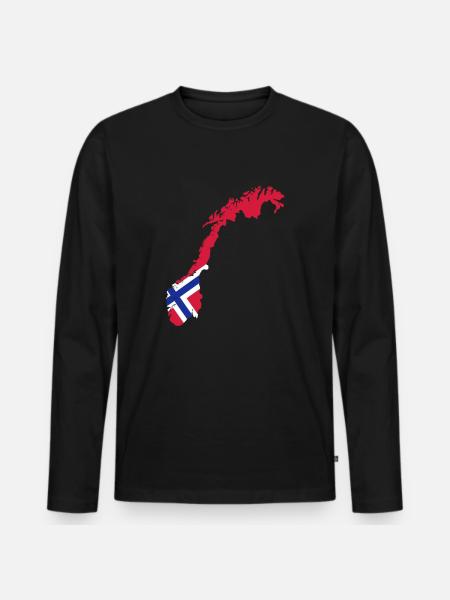 Norway - Men's Premium Organic Long Sleeve Shirt - black