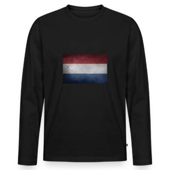 Netherlands - Men's Premium Organic Long Sleeve Shirt - black - Front - Nico (187cm)
