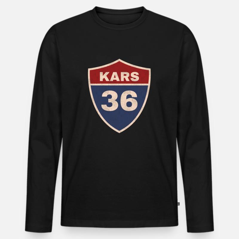 Kars - Männer Premium Bio Langarmshirt - Schwarz