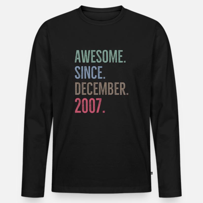 Großartig seit Dezember 2007 - Männer Premium Bio Langarmshirt - Schwarz