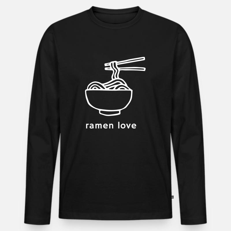 Ramen Love - Männer Premium Bio Langarmshirt - Schwarz