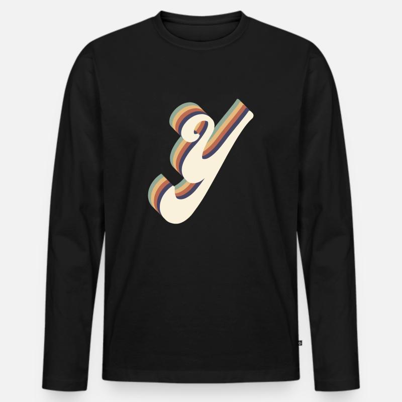 Ypsilon - Männer Premium Bio Langarmshirt - Schwarz
