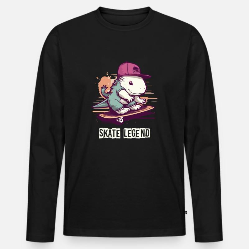 Skate-Legende - Männer Premium Bio Langarmshirt - Schwarz
