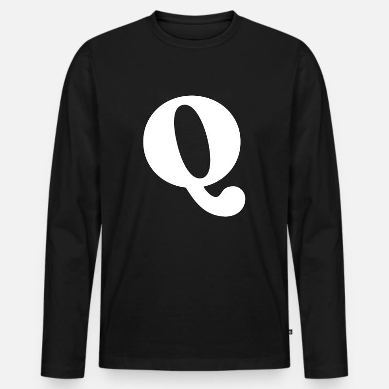 Buchstabe q - Männer Premium Bio Langarmshirt - Schwarz