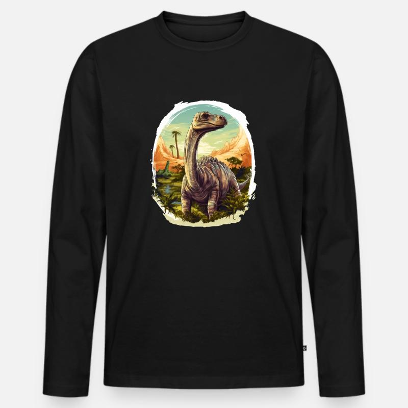 Brontosaurus - Bronto V3 - Männer Premium Bio Langarmshirt - Schwarz