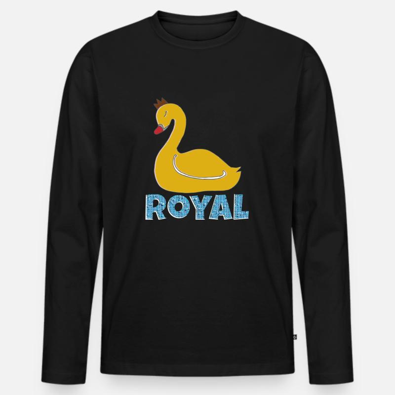 schwan royal - Männer Premium Bio Langarmshirt - Schwarz