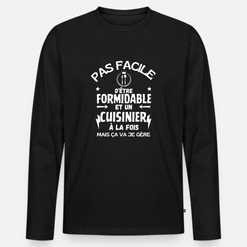 GROSSARTIGER KOCH - Männer Premium Bio Langarmshirt - Schwarz