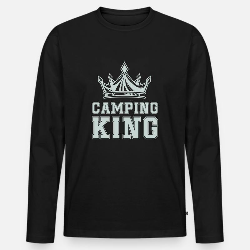 camping king - Männer Premium Bio Langarmshirt - Schwarz