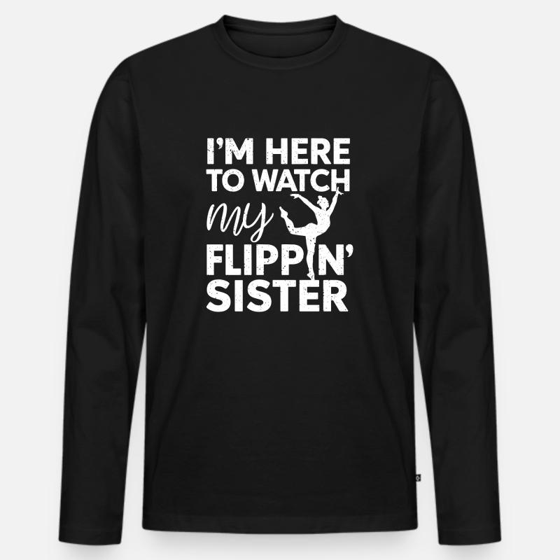 Stolzer Zuschauer – Schwester - Männer Premium Bio Langarmshirt - Schwarz