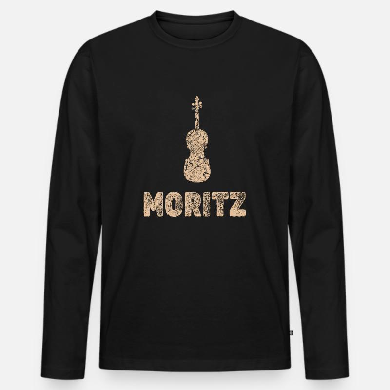 Bratsche Moritz - Männer Premium Bio Langarmshirt - Schwarz