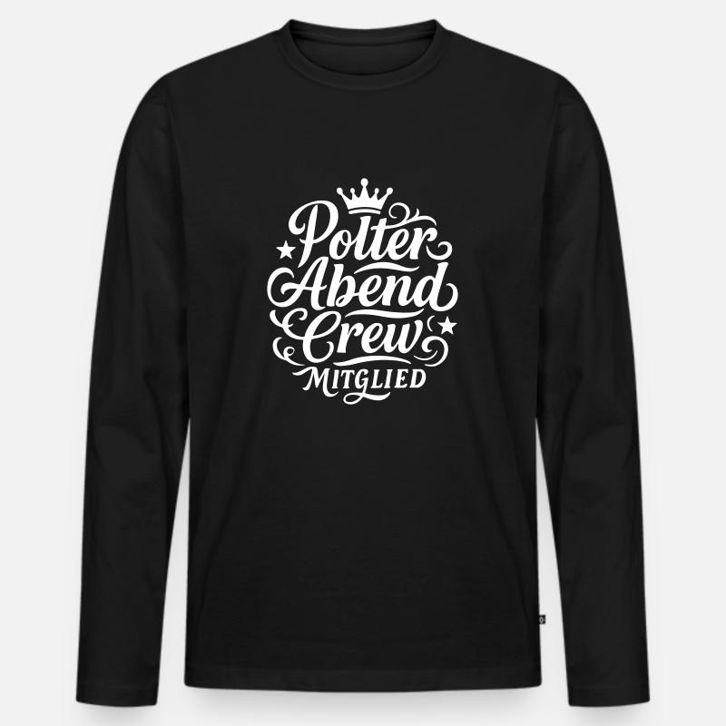 Polterabend Crew - Männer Premium Bio Langarmshirt - Schwarz