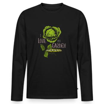 Vegetable garden - Men's Premium Organic Long Sleeve Shirt - black - Front - Nico (187cm)