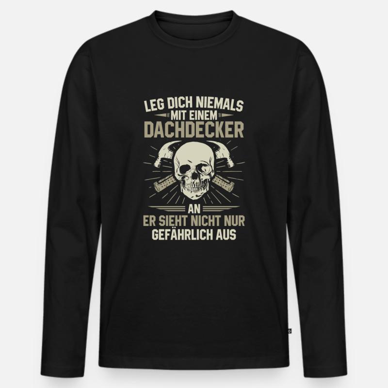 Dachdecker - Männer Premium Bio Langarmshirt - Schwarz