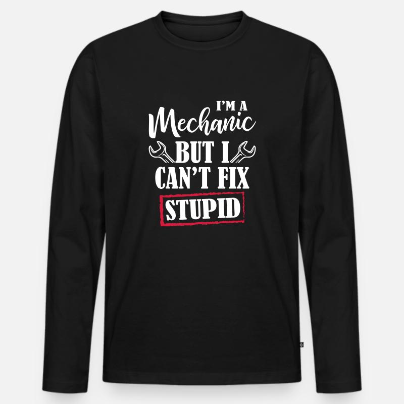 I 'm A Mechanic - Männer Premium Bio Langarmshirt - Schwarz
