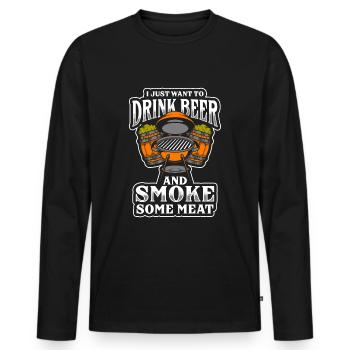 BARBECUE GRILLEUR BARBECUE - T-shirt manches longues Premium bio Homme - noir - Devant - Nico (187cm)