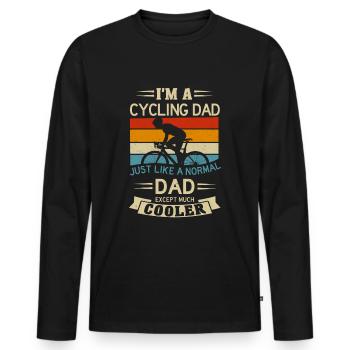 Cycling Dad Bike Rider & Cyclist Father's Day - Männer Premium Bio Langarmshirt - Schwarz - Vorne - Nico (187cm)