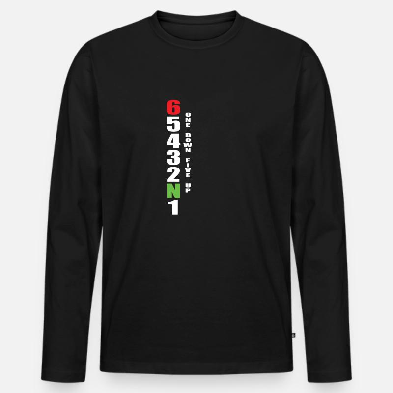 Motorrad Schaltung Geschenk - Männer Premium Bio Langarmshirt - Schwarz