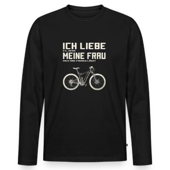 Mountainbike Downhill Freeride mtblife Geschenk - Männer Premium Bio Langarmshirt - Schwarz - Vorne - Nico (187cm)