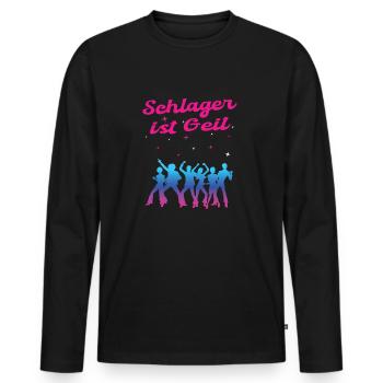 Schlager Geil Party Popmusik Tanzmusik Geschenk - Männer Premium Bio Langarmshirt - Schwarz - Vorne - Nico (187cm)