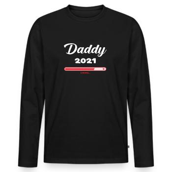 Daddy 2021 Loading Pregnant Dad Baby Gift - Men's Premium Organic Long Sleeve Shirt - black - Front - Nico (187cm)