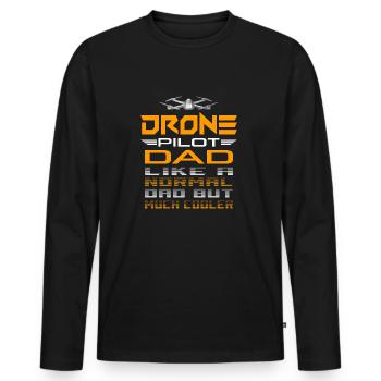 Drohne Drohnen Pilot Drone Dad Quadcopter Geschenk - Männer Premium Bio Langarmshirt - Schwarz - Vorne - Nico (187cm)