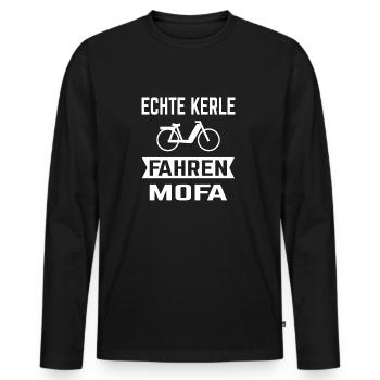 Mofa Moped Mokick Fahren Mofafahrer Geschenk - Männer Premium Bio Langarmshirt - Schwarz - Vorne - Nico (187cm)