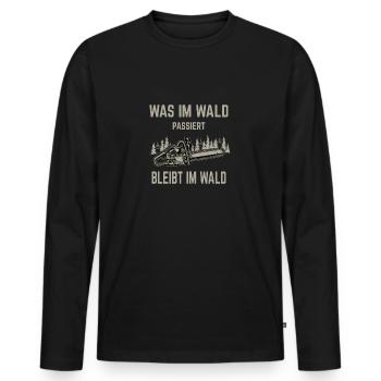 Baumfäller Waldarbeiter Kettensäge Forst Geschenk - Männer Premium Bio Langarmshirt - Schwarz - Vorne - Nico (187cm)