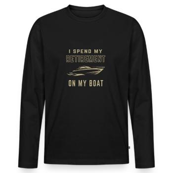Rentner Ruhestand Motorboot Boot Geschenk - Männer Premium Bio Langarmshirt - Schwarz - Vorne - Nico (187cm)