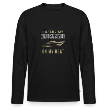 Rentner Ruhestand Motorboot Boot Geschenk - Männer Premium Bio Langarmshirt - Schwarz - Vorne - Nico (187cm)