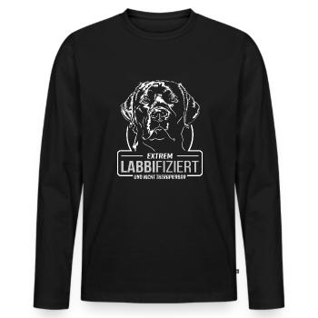LABBIFIZIERT Labrador Retriever Labbi Wilsigns - Männer Premium Bio Langarmshirt - Schwarz - Vorne - Nico (187cm)