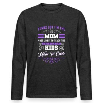 Neighbor House Inauguration - Men's Premium Organic Long Sleeve Shirt - heather anthracite - Front - Nico (187cm)