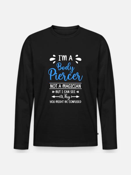 Piercer Body Smykker Piercing Studio - Premium økologisk langærmet T-shirt til mænd - sort