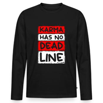 Fate Positive Motivation - Men's Premium Organic Long Sleeve Shirt - black - Front - Nico (187cm)