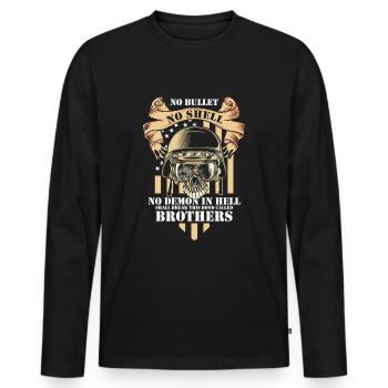 Military Fighting Air Force - Men's Premium Organic Long Sleeve Shirt - black - Front - Nico (187cm)