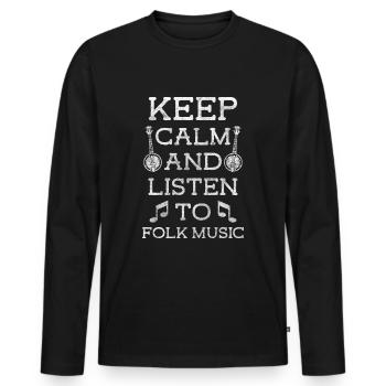 Music, Instrument, Schlager music - Men's Premium Organic Long Sleeve Shirt - black - Front - Nico (187cm)