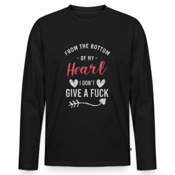Je m’en fiche Attitude Aversion Attitude Attitude - T-shirt manches longues Premium bio Homme - noir - Devant - Nico (187cm)