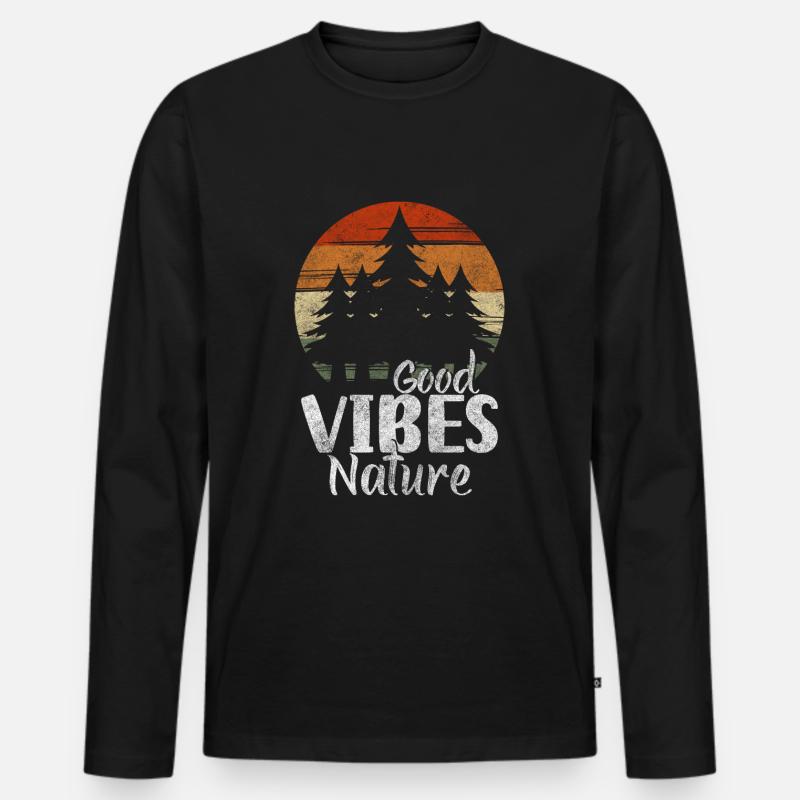 Tree Planet Hunter - Men's Premium Organic Long Sleeve Shirt - black