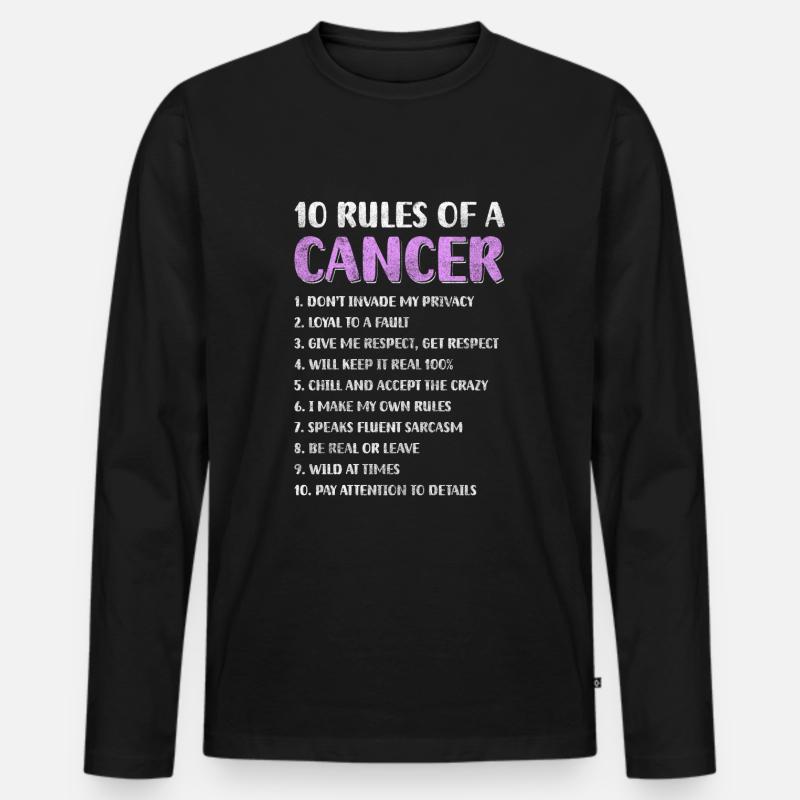 Krebs Planet - Männer Premium Bio Langarmshirt - Schwarz