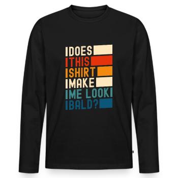 Frisur Kahl Mann Haarschnitt - Männer Premium Bio Langarmshirt - Schwarz - Vorne - Nico (187cm)