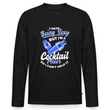 Bartender Beverages - Men's Premium Organic Long Sleeve Shirt - black - Front - Nico (187cm)