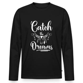 Dream Dreamer Dream - Men's Premium Organic Long Sleeve Shirt - black - Front - Nico (187cm)