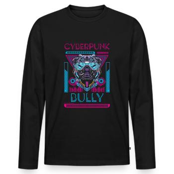 Cyborg Android Néon - T-shirt manches longues Premium bio Homme - noir - Devant - Nico (187cm)