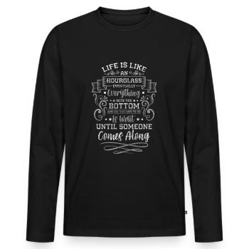 Sanduhr Kunst - Männer Premium Bio Langarmshirt - Schwarz - Vorne - Nico (187cm)