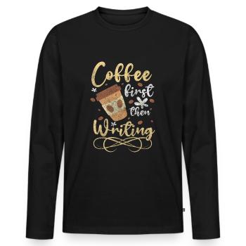 Auteur Connaissance Roman Policier - T-shirt manches longues Premium bio Homme - noir - Devant - Nico (187cm)
