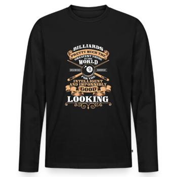 Billiard Billardspieler Kö Kugeln - Männer Premium Bio Langarmshirt - Schwarz - Vorne - Nico (187cm)