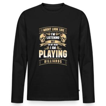 Pool Sport - Männer Premium Bio Langarmshirt - Schwarz - Vorne - Nico (187cm)