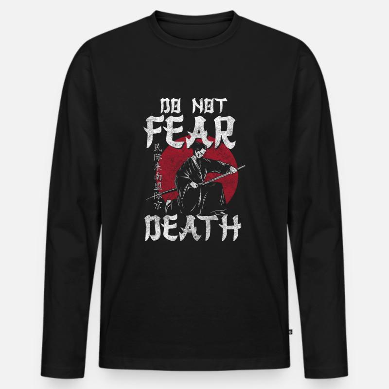Samurai Schwert Mut Ronin - Männer Premium Bio Langarmshirt - Schwarz