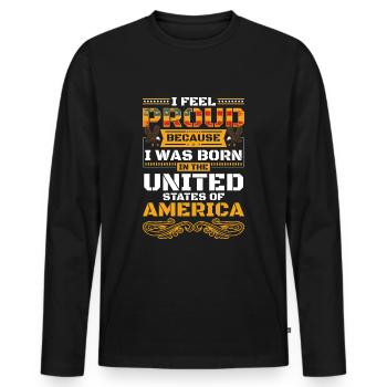 Rêve américain des États-Unis - T-shirt manches longues Premium bio Homme - noir - Devant - Nico (187cm)