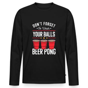 Beerpong Alcohol Rules Ball - T-shirt manches longues Premium bio Homme - noir - Devant - Nico (187cm)