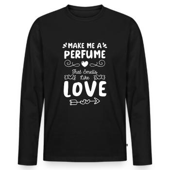 Parfüm Flakon Lifestyle Duften - Männer Premium Bio Langarmshirt - Schwarz - Vorne - Nico (187cm)
